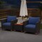 3-Piece Furniture Set with Rattan Single Sofa Acacia Wood Coffee Table Including Cushions for Outdoor and Indoor Use
